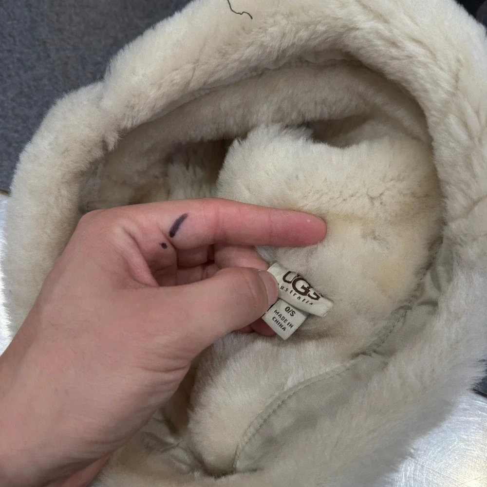 UGG Trapper Hat Womens O/S Tan Good Suede Shearling Lined Bucket Boho Trim